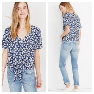 Madewell Novel Tie-Front Top in French Floral S